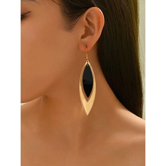 Elegant Marquise Drop Large Statement Piece Earrings - Picture 1 of 3